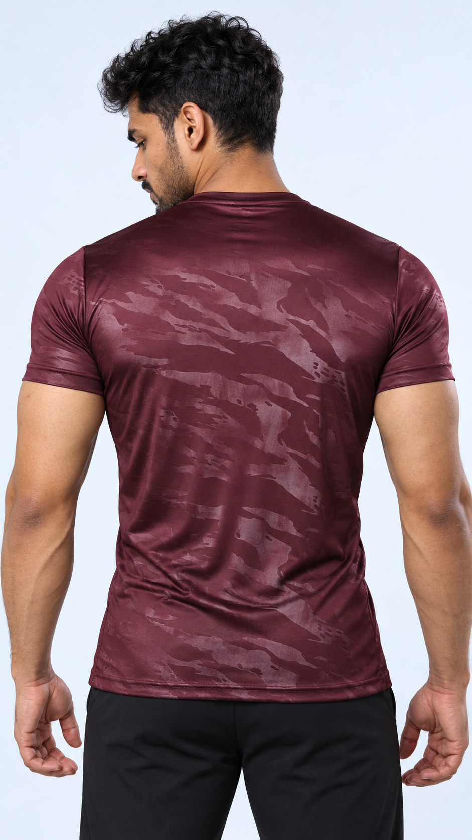 Essential Performance Tee – Burgundy Camo