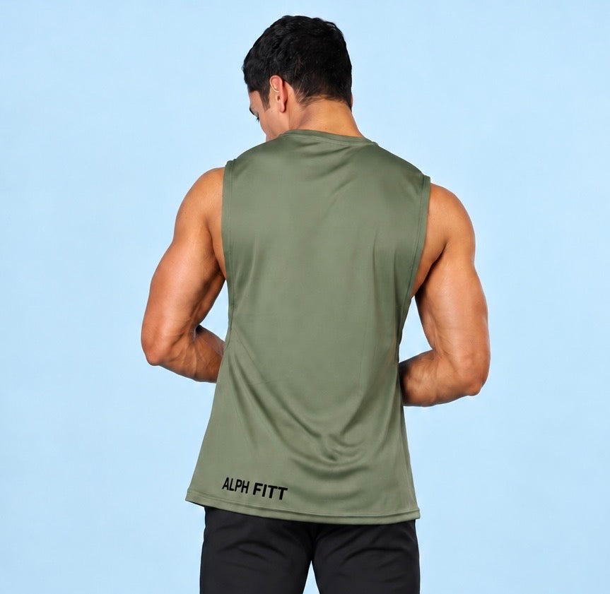 Arm Drop Training Tank – Olive Green