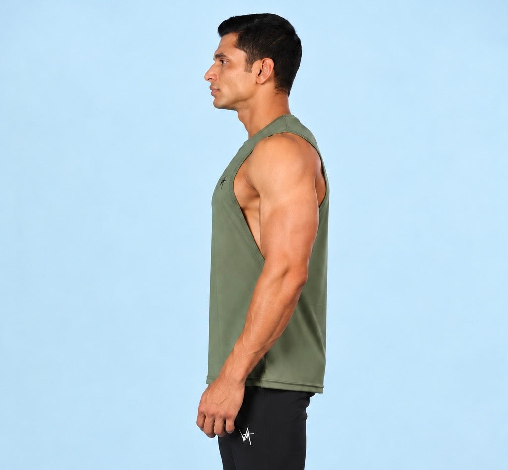 Arm Drop Training Tank – Olive Green