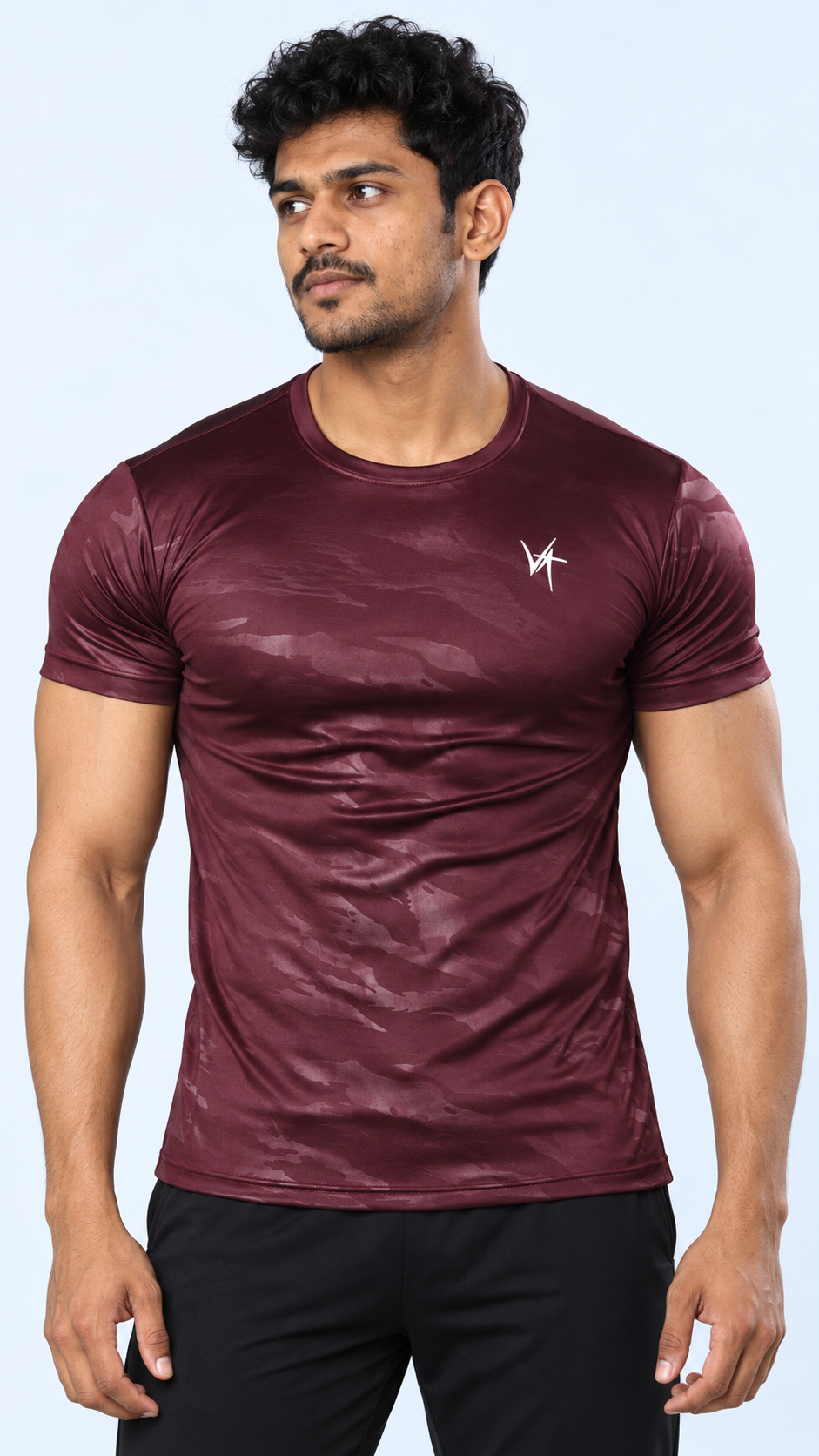 Essential Performance Tee – Burgundy Camo