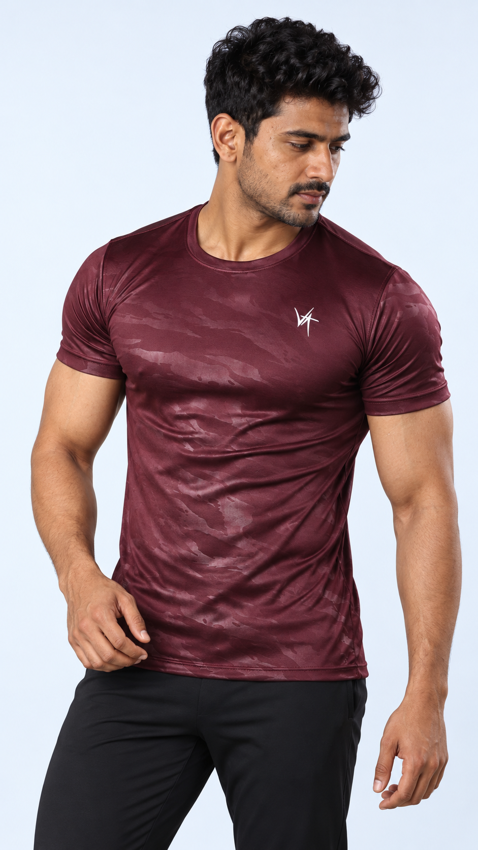Essential Performance Tee – Burgundy Camo