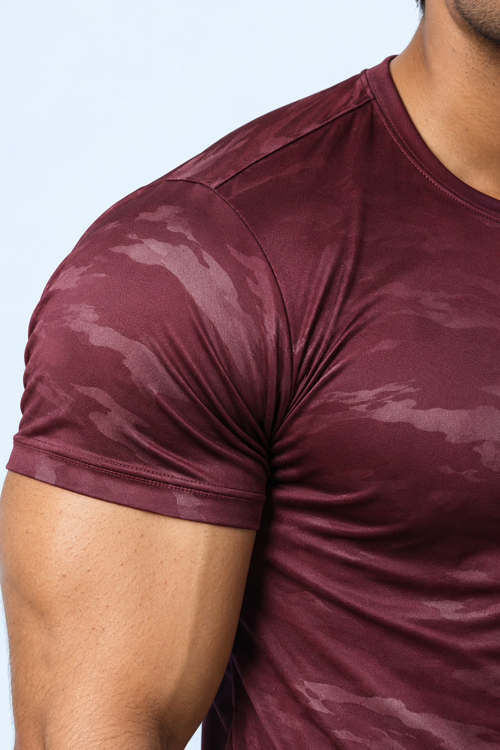 Essential Performance Tee – Burgundy Camo