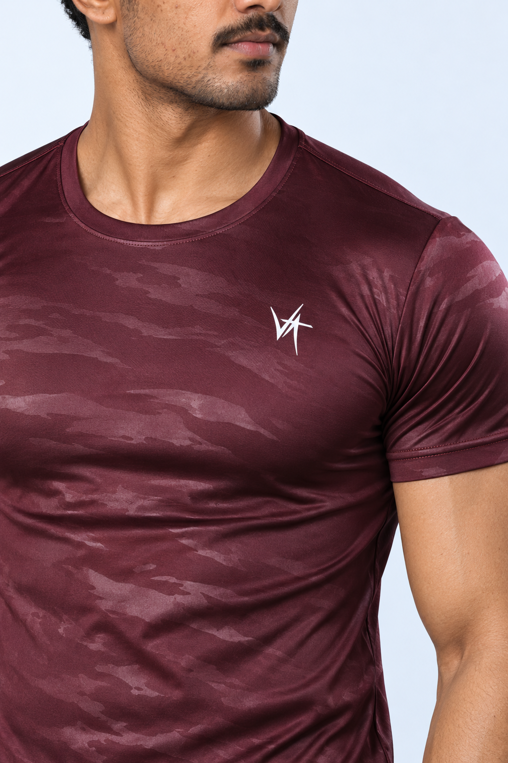 Essential Performance Tee – Burgundy Camo