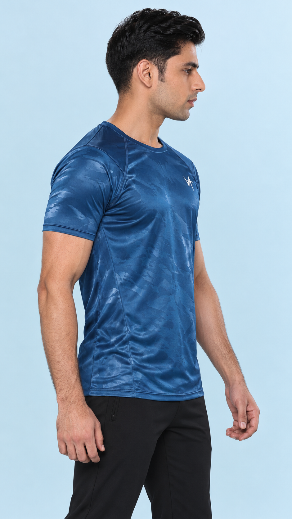 Sculpt Performance Tee – Aqua Blue