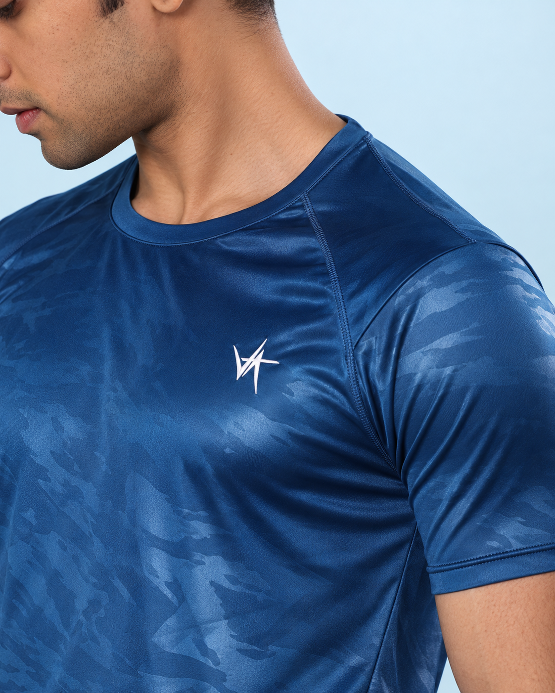 Sculpt Performance Tee – Aqua Blue
