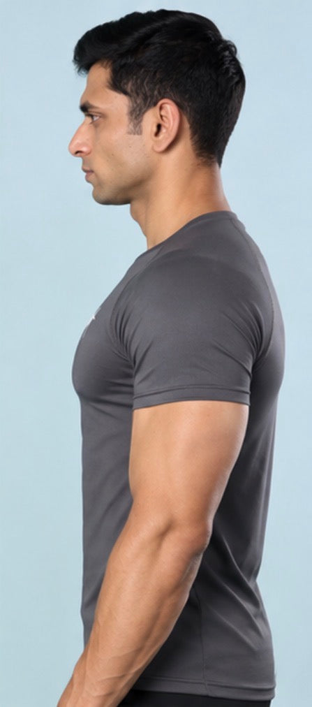 Muscle Fit Performance Tee – Charcoal Grey