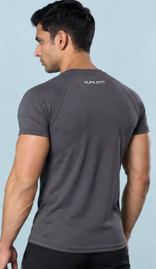 Muscle Fit Performance Tee – Charcoal Grey