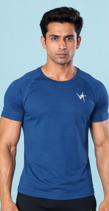 Muscle Fit Performance Tee – Steel Blue
