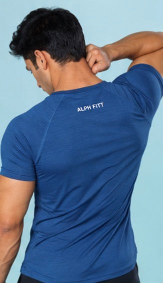 Muscle Fit Performance Tee – Steel Blue
