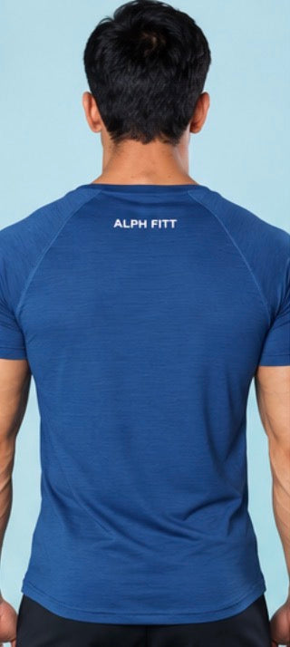 Muscle Fit Performance Tee – Steel Blue