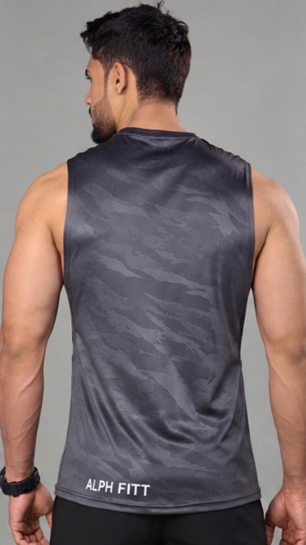 Arm Drop Training Tank – Charcoal Camo