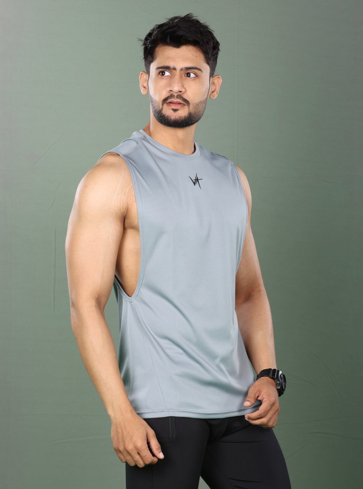 Arm Drop Training Tank – Silver Grey