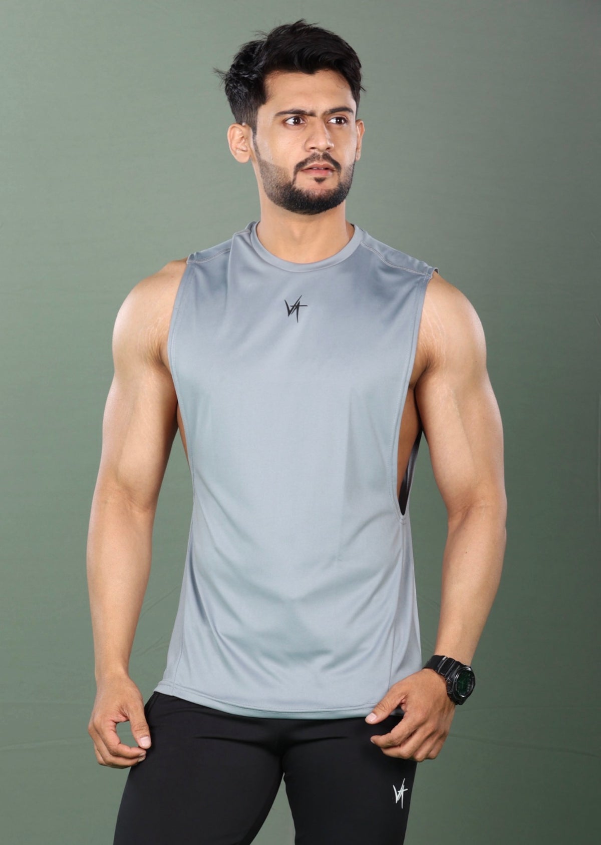 Arm Drop Training Tank – Silver Grey